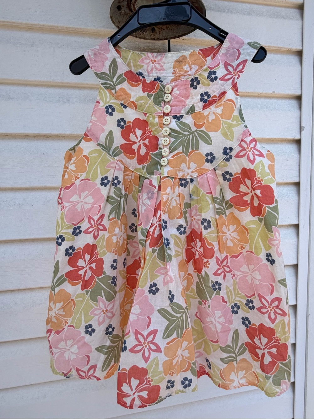 Gymboree Girls Size 7 Tropical Floral Dress Fully Lined Button Front